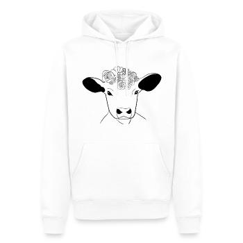 vegan veal vegetarian flowers - Men’s Premium Organic Hoodie - white - Front - Nico (187cm)