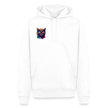 Rebel Paws: Retro Cat T-Shirt Art - Men’s Premium Organic Hoodie - white - Front - Nico (187cm)