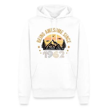 Being Awesome Since 1962 - Geschenkidee - Männer Premium Bio Hoodie - Weiß - Vorne - Nico (187cm)