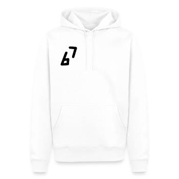6 7 Number Black - Men’s Premium Organic Hoodie - white - Front - Nico (187cm)