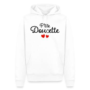 Petite Doucette Humour Surnom Affectueux Femme - Sweat à capuche Premium bio Homme - blanc - Devant - Nico (187cm)