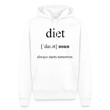 Diet | Diät Definition Dictionary - Männer Premium Bio Hoodie - Weiß - Vorne - Nico (187cm)