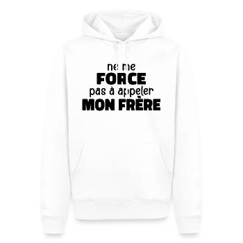 Zwinge mich nicht, meinen Bruder anzurufen - Männer Premium Bio Hoodie - Weiß - Vorne - Nico (187cm)