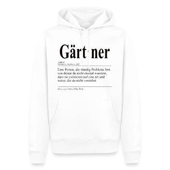 Gärtner Lustige Berufs Definition - Männer Premium Bio Hoodie - Weiß - Vorne - Nico (187cm)