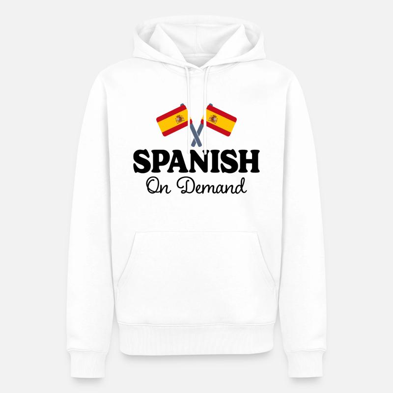 Espagnol Sur Demande Interprète Espagnol - Sweat à capuche Premium bio Homme - blanc