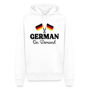 Deutsch auf Anfrage Deutsch-Dolmetscher - Männer Premium Bio Hoodie - Weiß - Vorne - Nico (187cm)