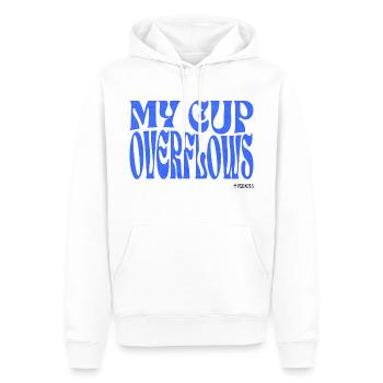Christianisme Verset Biblique Chrétien - Sweat à capuche Premium bio Homme - blanc - Devant - Nico (187cm)