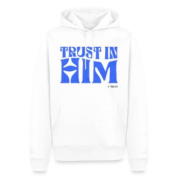 Christentum Christlicher Bibelvers - Männer Premium Bio Hoodie - Weiß - Vorne - Nico (187cm)