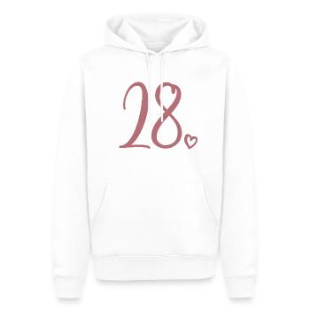 Mignon numéro 28, 28 ans, 28e cadeau d'anniversaire - Sweat à capuche Premium bio Homme - blanc - Devant - Nico (187cm)