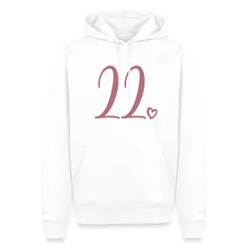 Mignon numéro 22, 22 ans, cadeau de 22e anniversaire - Sweat à capuche Premium bio Homme - blanc - Devant - Nico (187cm)