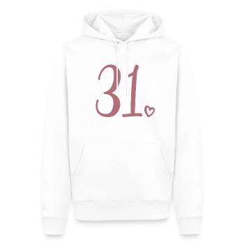 Mignon numéro 31, 31 ans, cadeau de 31e anniversaire - Sweat à capuche Premium bio Homme - blanc - Devant - Nico (187cm)