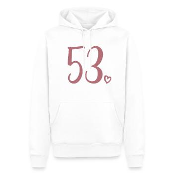 Süße Nummer 53, 53 Jahre alt, Geschenk zum 53. Geburtstag - Männer Premium Bio Hoodie - Weiß - Vorne - Nico (187cm)
