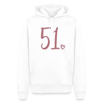 Süße Nummer 51, 51 Jahre alt, Geschenk zum 51. Geburtstag - Männer Premium Bio Hoodie - Weiß - Vorne - Nico (187cm)