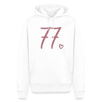 Süße Nummer 77, 77 Jahre alt, Geschenk zum 77. Geburtstag - Männer Premium Bio Hoodie - Weiß - Vorne - Nico (187cm)