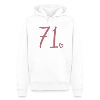 Süße Nummer 71, 71 Jahre alt, Geschenk zum 71. Geburtstag - Männer Premium Bio Hoodie - Weiß - Vorne - Nico (187cm)