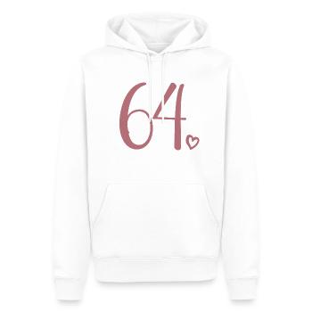 Cute Number 64, 64 Years Old, 64th Birthday Gift - Men’s Premium Organic Hoodie - white - Front - Nico (187cm)