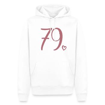 Süße Nummer 79, 79 Jahre alt, Geschenk zum 79. Geburtstag - Männer Premium Bio Hoodie - Weiß - Vorne - Nico (187cm)