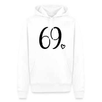 Süße Nummer 69, 69 Jahre alt, 69. Geburtstag Geschenk - Männer Premium Bio Hoodie - Weiß - Vorne - Nico (187cm)