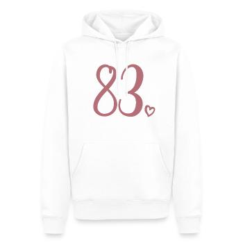 Süße Nummer 83, 83 Jahre alt, Geschenk zum 83. Geburtstag - Männer Premium Bio Hoodie - Weiß - Vorne - Nico (187cm)