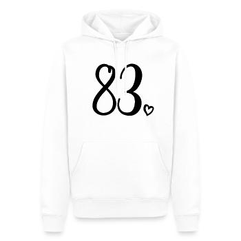 Süße Nummer 83, 83 Jahre alt, Geschenk zum 83. Geburtstag - Männer Premium Bio Hoodie - Weiß - Vorne - Nico (187cm)