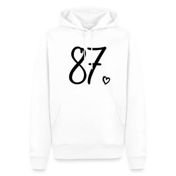 Süße Nummer 87, 87 Jahre alt, Geschenk zum 87. Geburtstag - Männer Premium Bio Hoodie - Weiß - Vorne - Nico (187cm)