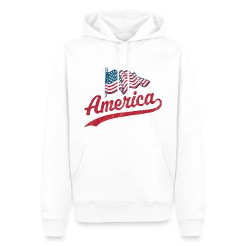 Amerika Flagge - Männer Premium Bio Hoodie - Weiß - Vorne - Nico (187cm)