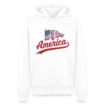 Amerika Flagge - Männer Premium Bio Hoodie - Weiß - Vorne - Nico (187cm)