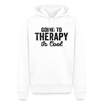 Going To Therapy Is Cool Quote Mental Health - Sweat à capuche Premium bio Homme - blanc - Devant - Nico (187cm)