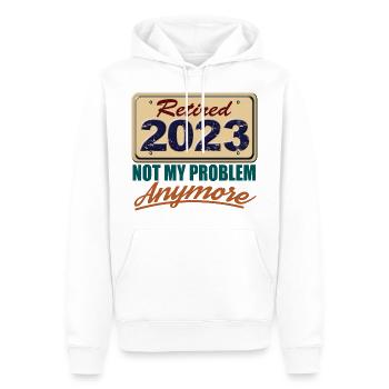 Retraité 2023 Pas mon problème Plus de retraite amusante - Sweat à capuche Premium bio Homme - blanc - Devant - Nico (187cm)