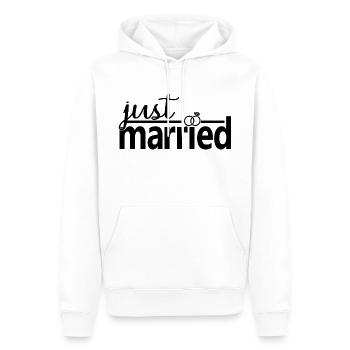 Just Married - Cadeau de lune de miel mignon pour couple - Sweat à capuche Premium bio Homme - blanc - Devant - Nico (187cm)