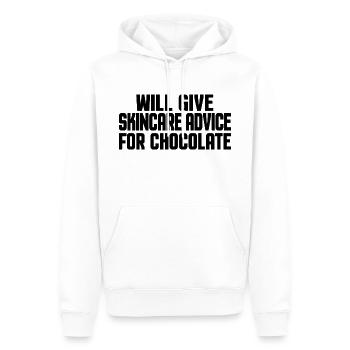Lustiger Hautpflegearzt Derma & Schokoladenliebhaber - Männer Premium Bio Hoodie - Weiß - Vorne - Nico (187cm)