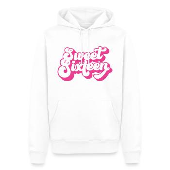 Sweet Sixteen mignon 16e anniversaire cadeau 16 ans - Sweat à capuche Premium bio Homme - blanc - Devant - Nico (187cm)