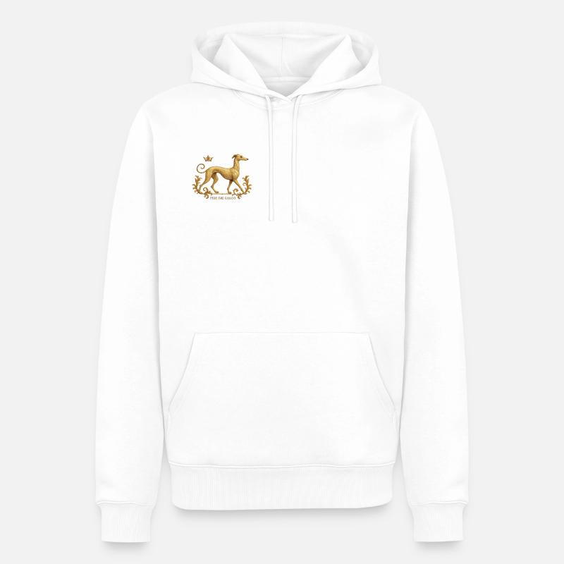 Libérez le Galgo - Broderie n°01 - Sweat à capuche Premium bio Homme - blanc