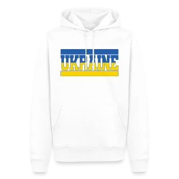 Die Ukraine und die Flagge der Ukraine - Männer Premium Bio Hoodie - Weiß - Vorne - Nico (187cm)