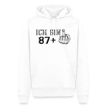 Drôle de cadeau d’anniversaire je suis 87 Plus 1 - Sweat à capuche Premium bio Homme - blanc - Devant - Nico (187cm)
