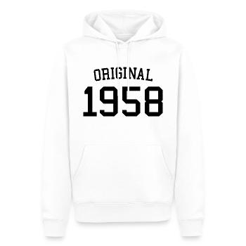 Original 1958 - 64 ans, cadeau du 64e anniversaire - Sweat à capuche Premium bio Homme - blanc - Devant - Nico (187cm)