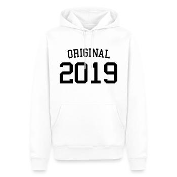 Original 2019 - 4 ans, 4e anniversaire Enfants - Sweat à capuche Premium bio Homme - blanc - Devant - Nico (187cm)