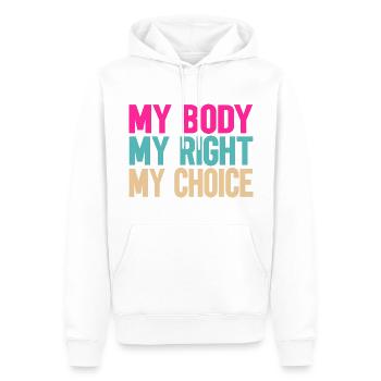 Mon corps, ma décision - Sweat à capuche Premium bio Homme - blanc - Devant - Nico (187cm)