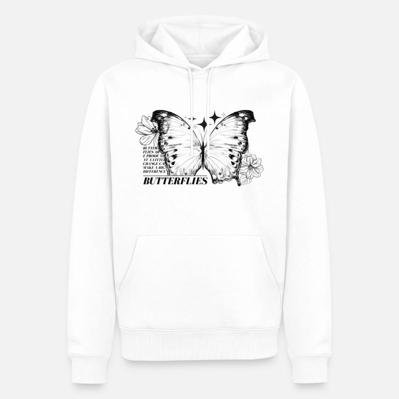 Conception de papillon - Sweat à capuche Premium bio Homme - blanc