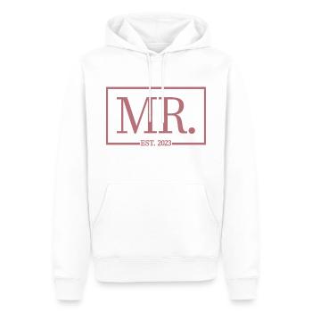 Mr. Est. 2023 Verlobung für die Hochzeitsfeier des Bräutigams - Männer Premium Bio Hoodie - Weiß - Vorne - Nico (187cm)
