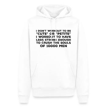 Ich trainiere nicht, um süß oder zierlich zu sein - Workout - Männer Premium Bio Hoodie - Weiß - Vorne - Nico (187cm)