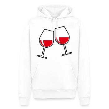 2 Rotweingläser (Rotwein / Wein / Bauchig / Zu 2C) - Männer Premium Bio Hoodie - Weiß - Vorne - Nico (187cm)