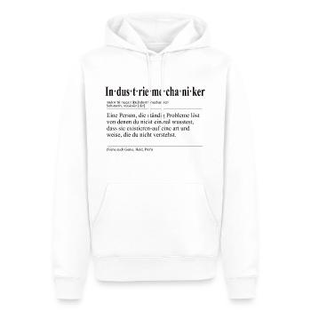 Industriemechaniker Lustige Berufs Definition - Männer Premium Bio Hoodie - Weiß - Vorne - Nico (187cm)