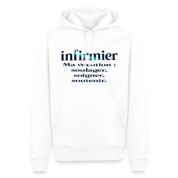 NURSE NURSE DOCTOR HUMOR DRÖLES A - Men’s Premium Organic Hoodie - white - Front - Nico (187cm)