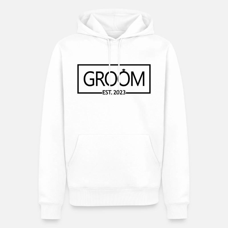 2023 - Ehemann wird Hochzeitsfeier Geschenk - Männer Premium Bio Hoodie - Weiß