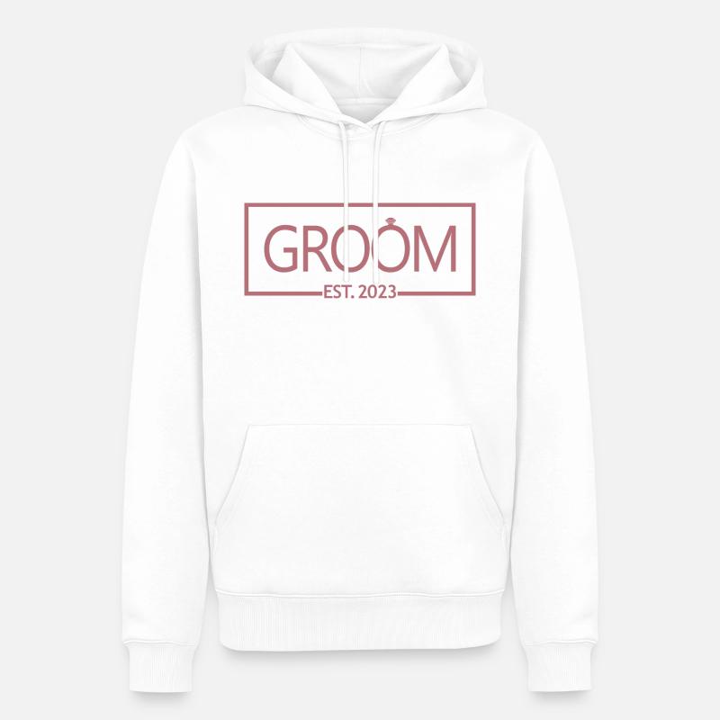 2023 - Ehemann wird Hochzeitsfeier Geschenk - Männer Premium Bio Hoodie - Weiß