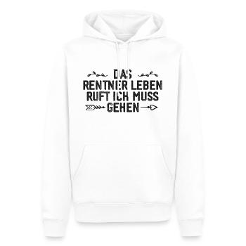 La vie du retraité appelle le cadeau de retraite - Sweat à capuche Premium bio Homme - blanc - Devant - Nico (187cm)
