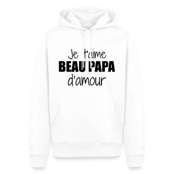 Je t'aime beau papa d'amour - Sweat à capuche Premium bio Homme - blanc - Devant - Nico (187cm)