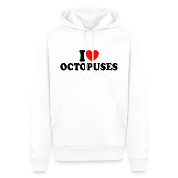 J'aime Les Poulpes - J'adore Les Poulpes - Sweat à capuche Premium bio Homme - blanc - Devant - Nico (187cm)