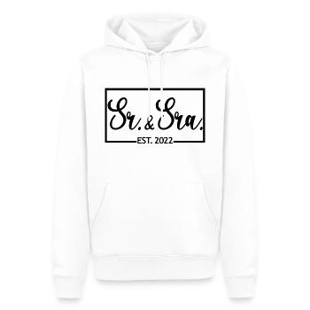 Sr. & Sra. Est. 2022 - Hochzeitsgeschenk für Männer & Frauen - Männer Premium Bio Hoodie - Weiß - Vorne - Nico (187cm)